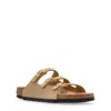 Birkenstock Beige Leather Florida Slippers In Sandcastle