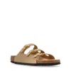 Birkenstock Beige Leather Florida Slippers In Sandcastle