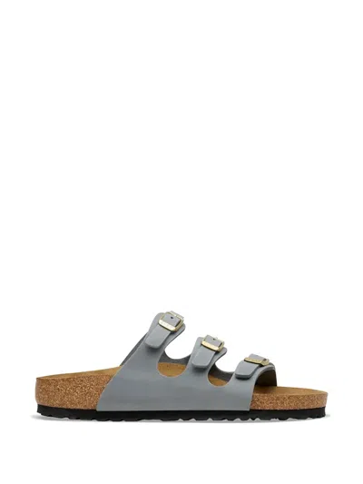 Birkenstock Florida Strap Buckle Slides In Gray