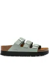 Birkenstock Florida Three-buckle Sandals In Green