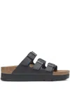 Birkenstock Florida Triple-strap Platform Sandals In Black