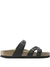 Birkenstock Franca Oiled-leather Buckle Sandals In Black
