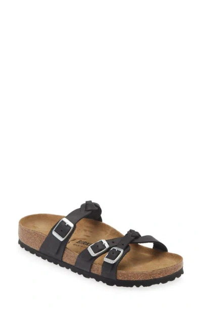 Birkenstock Franca Slide Sandal In Black Leather