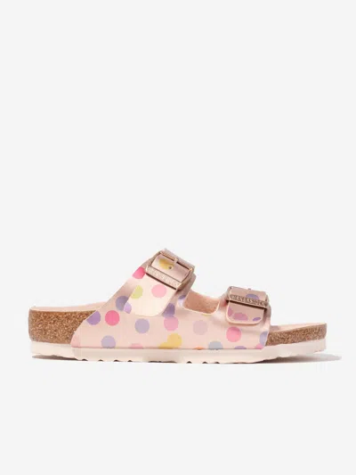 Birkenstock Kids' Girls Arizona Metallic Dots Sandals In Gold