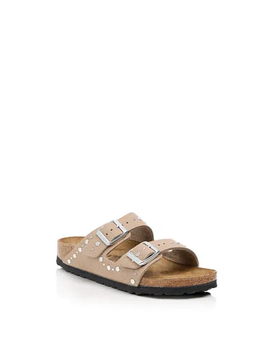 Birkenstock Girls' Arizona Rivets Slide Sandals - Big Kid In Neutral