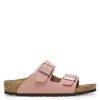 Birkenstock Girls Birkibuc Arizona Sandals In Pink
