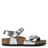 Birkenstock Girls Birko-flor Rio Metallic Sandals In Grey