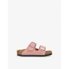 BIRKENSTOCK BIRKENSTOCK GIRLS PINK KIDS ARIZONA TWO-STRAP FAUX-LEATHER SANDALS