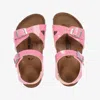 BIRKENSTOCK GIRLS PINK PATENT FAUX LEATHER SANDALS