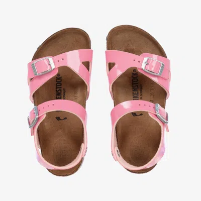 Birkenstock Kids' Girls Pink Patent Faux Leather Sandals