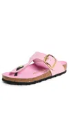 BIRKENSTOCK GIZEH BIG BUCKLE HIGH SHINE SANDALS FONDANT PINK