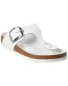 Birkenstock Gizeh Big Buckle Leather Sandal In White
