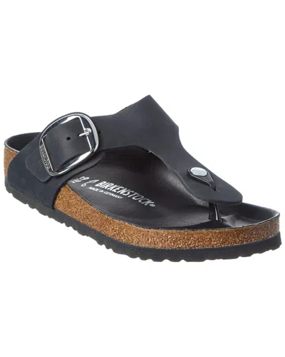 Birkenstock Gizeh Big Buckle Leather Sandal In Black