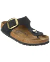 Birkenstock Gizeh Big Flip Flops In Black Leather In Black