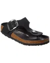 Birkenstock Gizeh Big Buckle Oiled Leather Sandal In Black