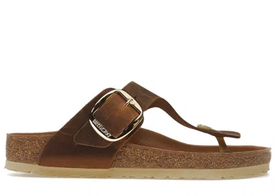 Pre-owned Birkenstock Gizeh Big Buckle Oiled Nubuck (women's) Sneakers In Cognac In Brown