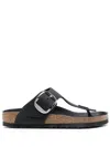 Birkenstock Black Regular Gizeh Big Buckle Sandals In Black