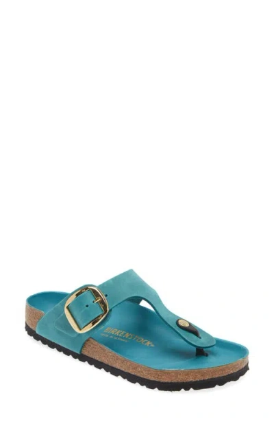 Birkenstock Gizeh Big Buckle Slide Sandal In Biscay Bay