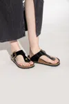 Birkenstock Gizeh Big Flip Flops In Black Leather In Black