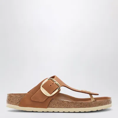 Birkenstock Gizeh Big Buckle Oiled Leather Sandals In Brown