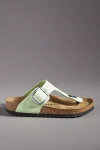 Birkenstock Gizeh Big Buckle Smooth Leather Sandals In Green