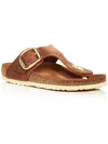 Birkenstock Gizeh Big Buckle Womens Leather Slip On Thong Sandals In Brown