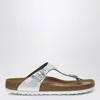 Birkenstock Gizeh Silver Sandal In Metal