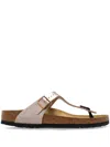 Birkenstock Gizeh Narrow Fit Graceful Taupe Birko-flor Sandals In Pink