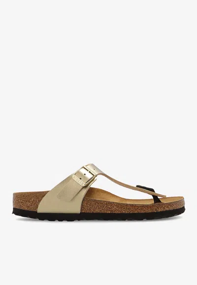 Birkenstock Gizeh Birko-flor Sandals In Gold