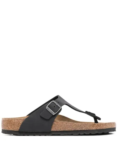 Birkenstock Gizeh Black, Oiled Leather Shoes