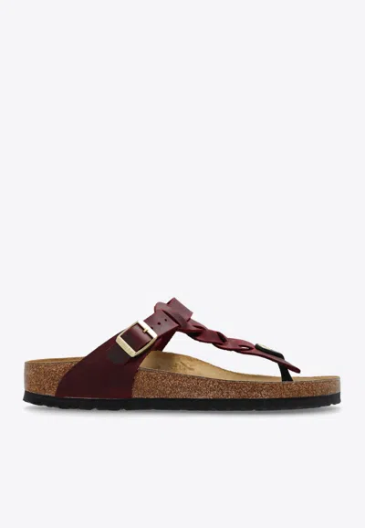 Birkenstock Zinfandel Leather Sandals In Bordeaux