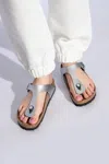 Birkenstock Gizeh Big Buckle Flip Flops In Silver
