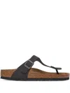 Birkenstock Gizeh Metallic Black, Birko Flor Shoes In Black