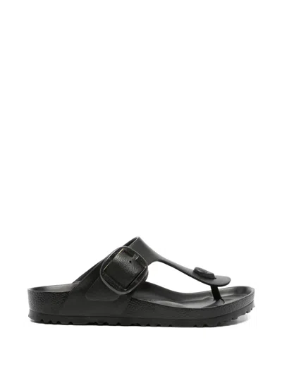 Birkenstock Gizeh Buckle Slides In Black