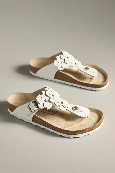 Birkenstock Gizeh Flower Sandals In White