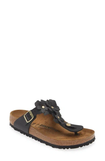 Birkenstock Women's Gizeh Flowers Thong Sandals In Black