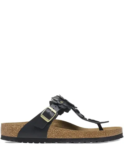 Birkenstock Gizeh Flowers Toe-post Sandals In Black