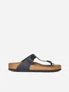 Birkenstock Womens Black Branded-hardware Faux-leather Thong Sandals In Black