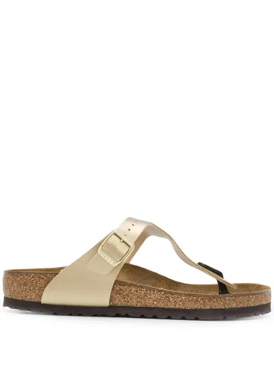 Birkenstock Gizeh Metallic Birko In Neutral
