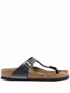 Birkenstock Gizeh Metallic Black, Birko Flor Shoes