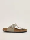 Birkenstock Gizeh Rivet Pelle Suede Sandal In Gray