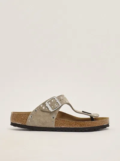 Birkenstock Gizeh Rivet Pelle Suede Sandal In Gray