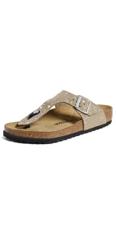 Birkenstock Modern Thong Sandals With Decorative Rivets In Gray