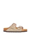 Birkenstock Arizona Slippers In Grey Suede