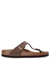 Birkenstock Gizeh Slip-on Leather Sandals In Brown