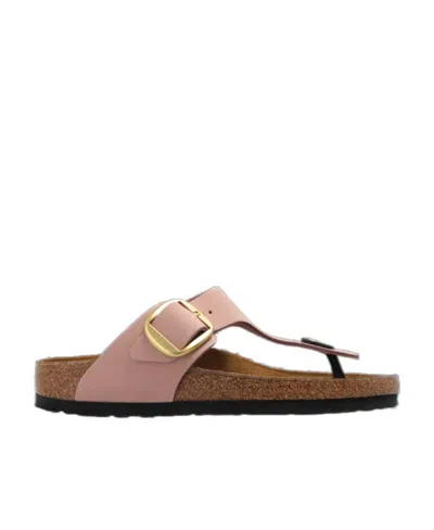 Birkenstock Gizeh Suede Slides In Pink