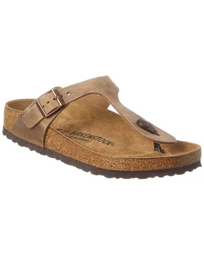 Birkenstock Gizeh Waxy Leather Sandal In Brown