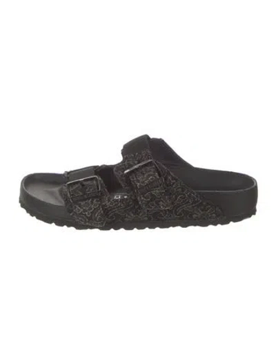 Pre-owned Birkenstock Glitter Accents Slides In Black