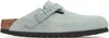 Birkenstock Gray Narrow Boston Soft Footbed Slip-on Loafers In Pure Sage