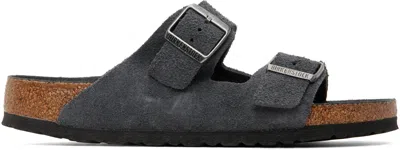 Birkenstock Gray Regular Arizona Soft Footbed Sandals In Blue